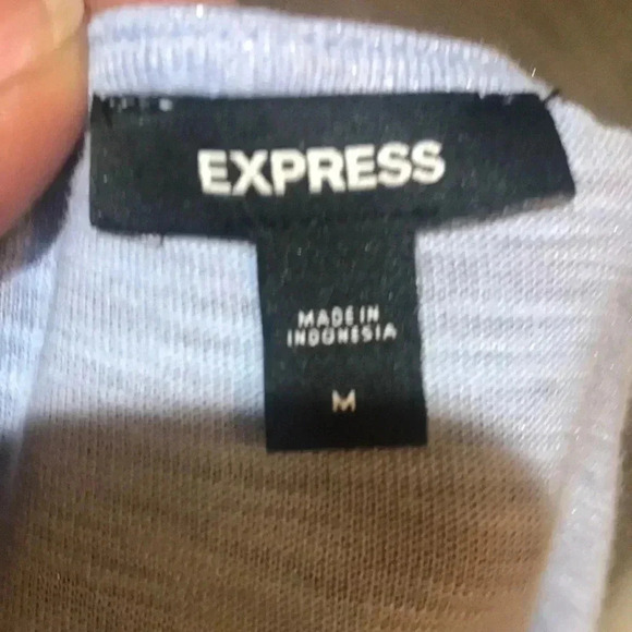 Express Light Blue Women's Ruched Top - Picture 7 of 7